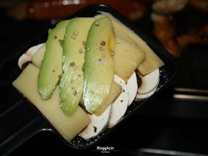 Raclette Pfännchen Ideen mit Avocado