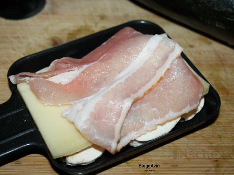 Raclette Pfännchen Klassiker - Pilze, Käse, Bacon